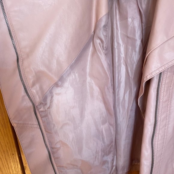 A NEW DAY Faux Leather Moto Jacket. Blush. Size L. - Picture 3 of 5